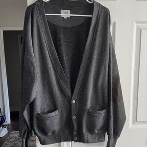 Vintage Men's Gray Cardigan Sweater